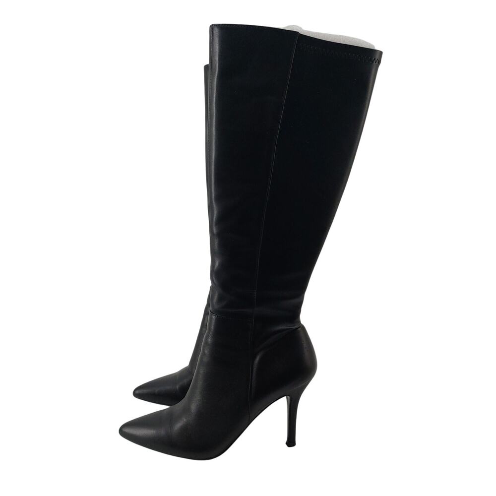 Nine West Black Knee-High Pointed-Toe Stiletto Boots